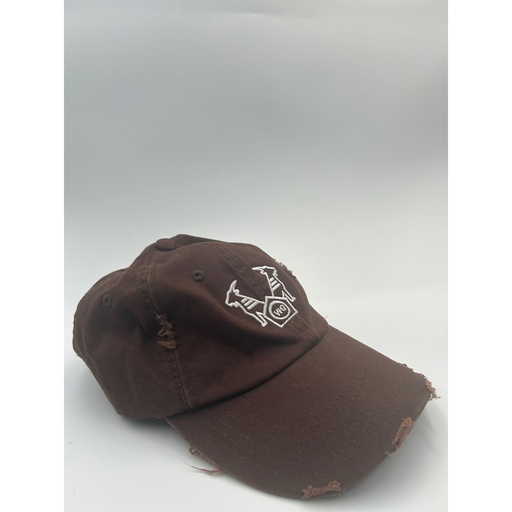 District Wild Goats Distressed Baseball Cap Brown Adjustable Hat WG Logo B949